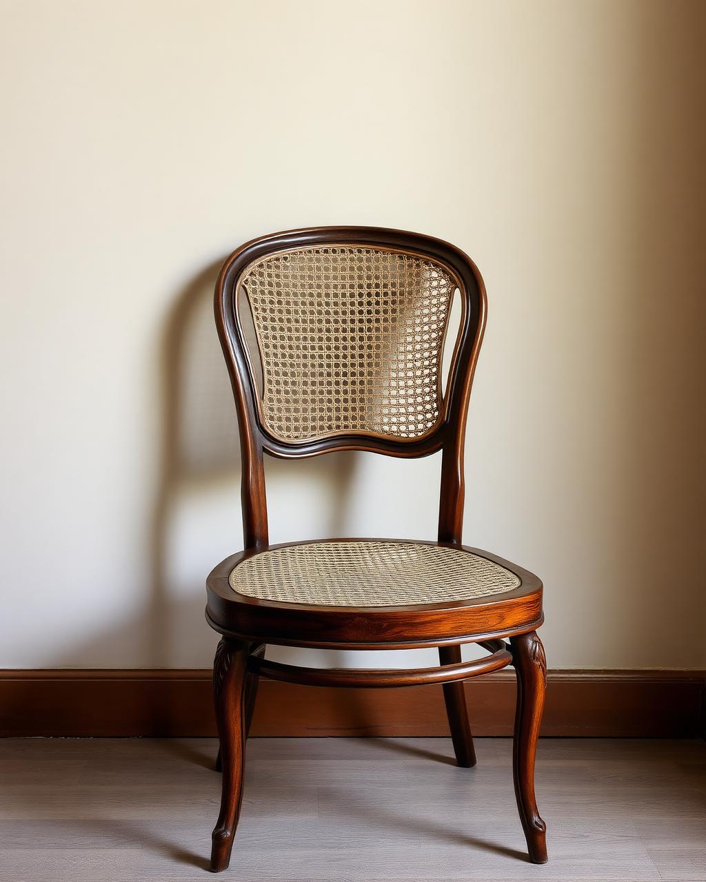 Cane-back bistro chair